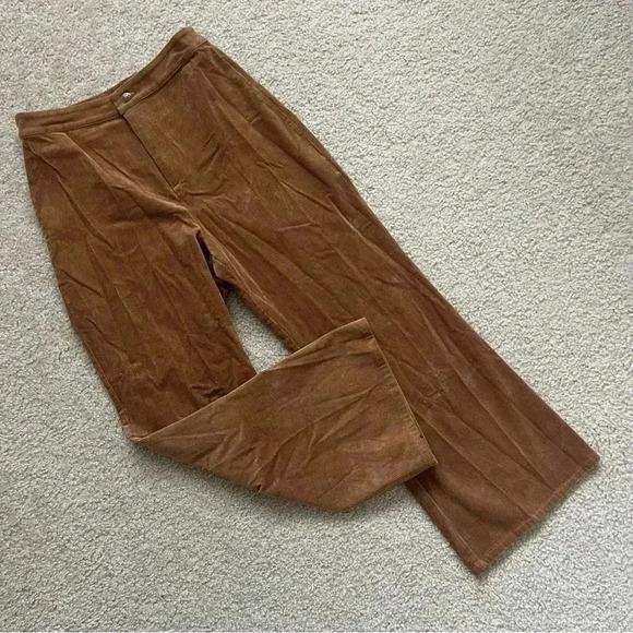 Sadie & Sage Wide Leg Brown Corduroy Pants Women’s Size M Style# AA472093 - Picture 1 of 16